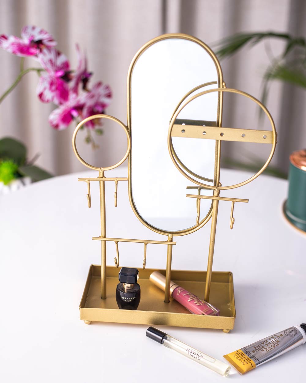 Lavish Tabletop Vanity Mirror with Organiser - The Decor Kart