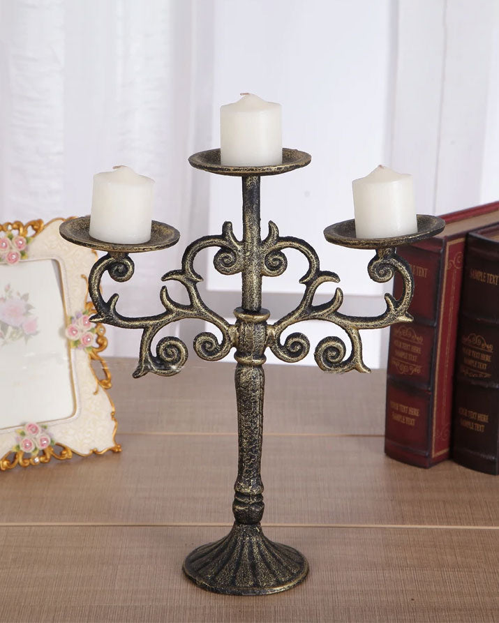 Illuminate in Cast Iron 3 Arm Candelabra - The Decor Kart