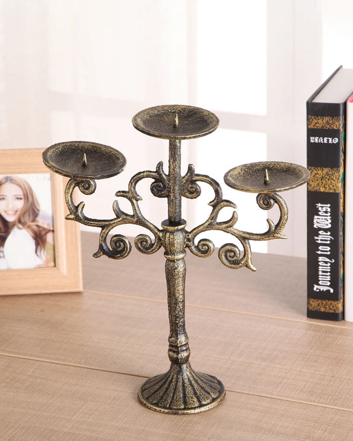 Illuminate in Cast Iron 3 Arm Candelabra - The Decor Kart