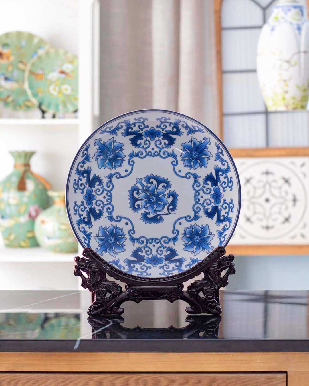 Oriental Display Plate with Stand 10" - The Decor Kart