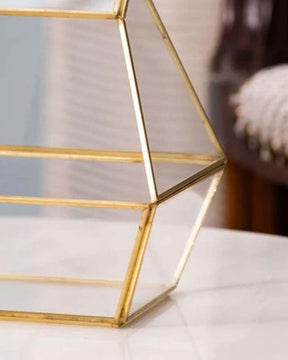 Prisma Gold Glass Terrarium