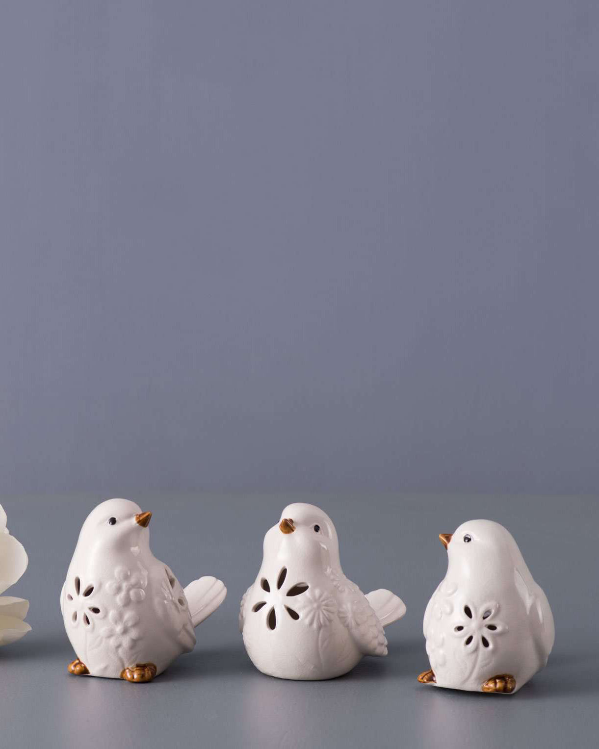 Cutout White Bird Figurines - Set of 3 - The Decor Kart