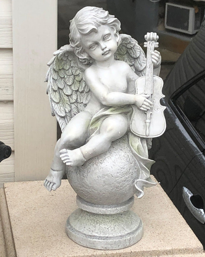 Adorable Cherub Playing Violin - The Decor Kart