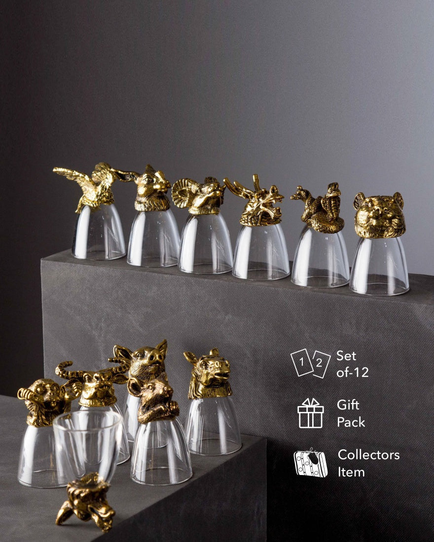 Animal Head Shooters Gold - Set of 12 - The Decor Kart